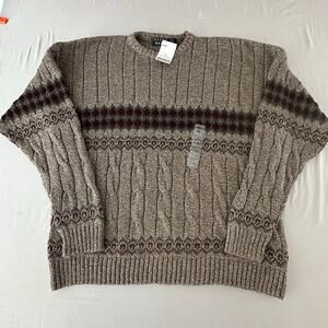 NWT Vintage 90s Trader Bay Sweater Sz XXL Made In USA Grandpa Nordic Style